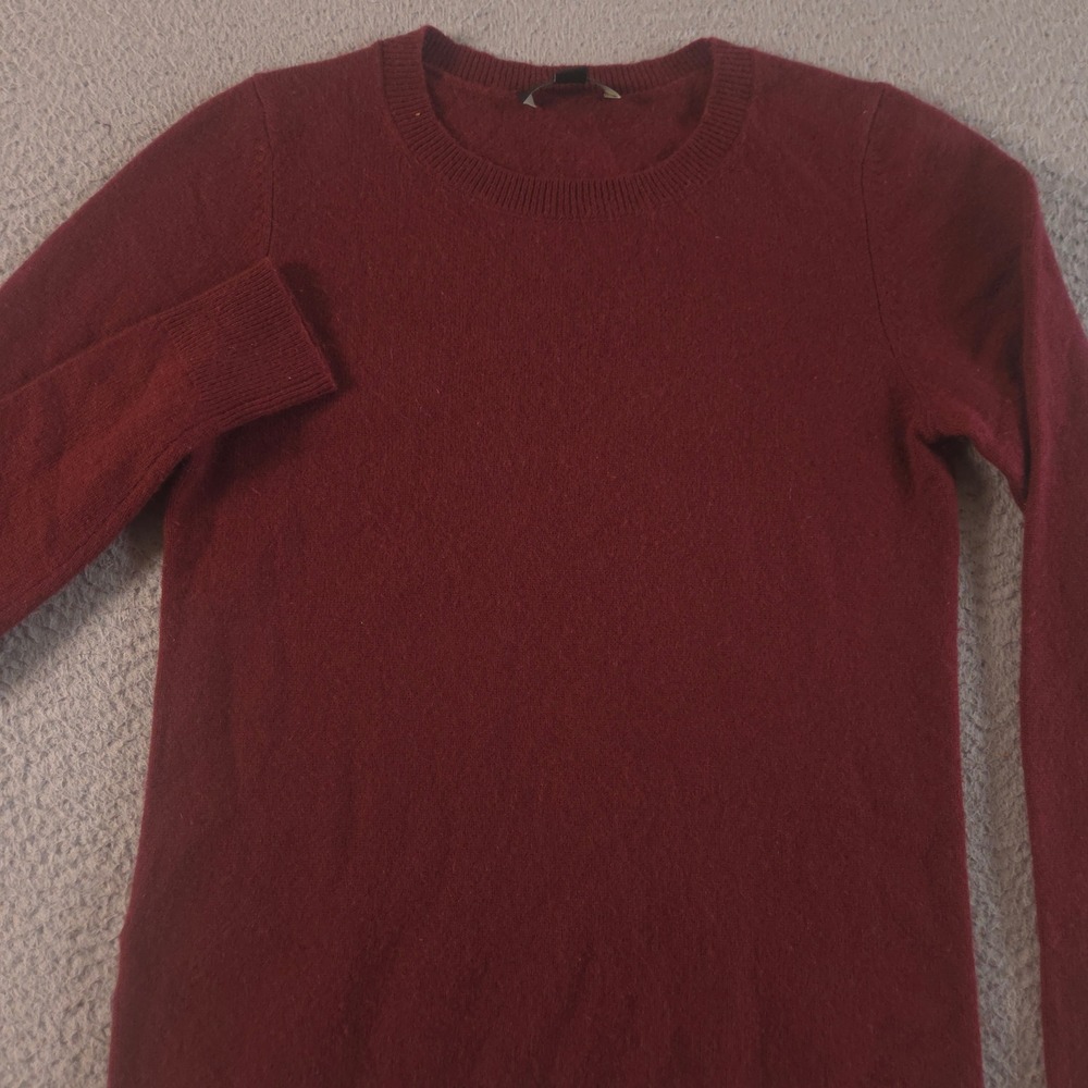 Ann Taylor Sweater Womens XS Burgundy 100% Cashmere Crew Neck Pullover Soft Warm